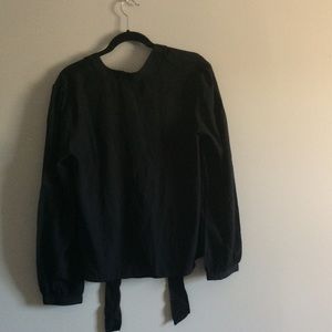 Black tie up blouse